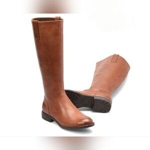 Born Shaunie Cognac Tall Boots (Wide Calf)